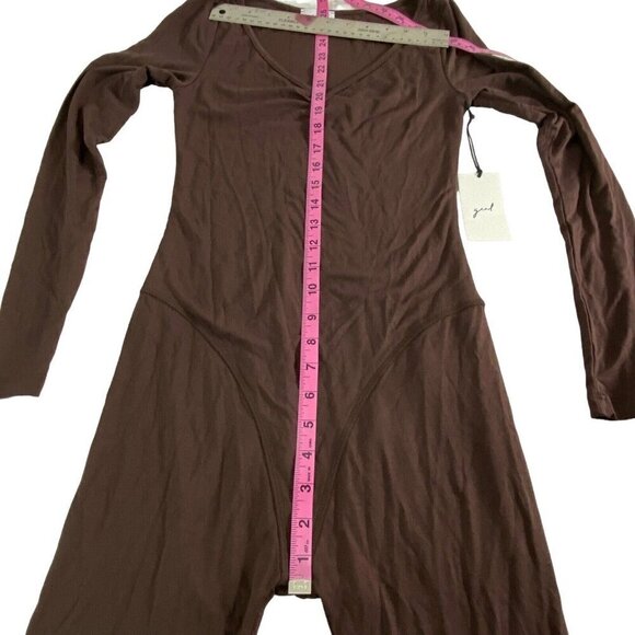 GEEL Ghauri One Piece Romper Bike Shorts Long Sleeves Soft Base NWT Brown M 28-2 - Picture 10 of 13